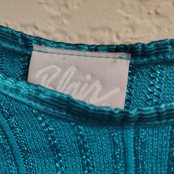 Blair turquoise short sleeve women's top 100% polyester size small - Picture 3 of 6